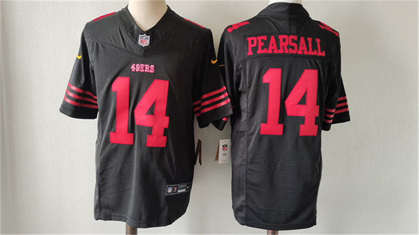 Men's Black San Francisco 49ers #14 Ricky Pearsall 2024 Draft F.U.S.E. Vapor Untouchable Limited Stitched Football Jersey